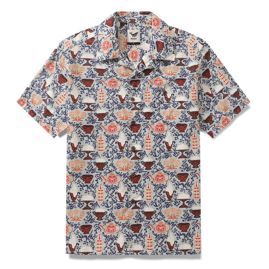 Hawaiian Shirt For Cookies and Semla Fika By Wipada Kulenkampff Shirt Camp Collar 100% Cotton