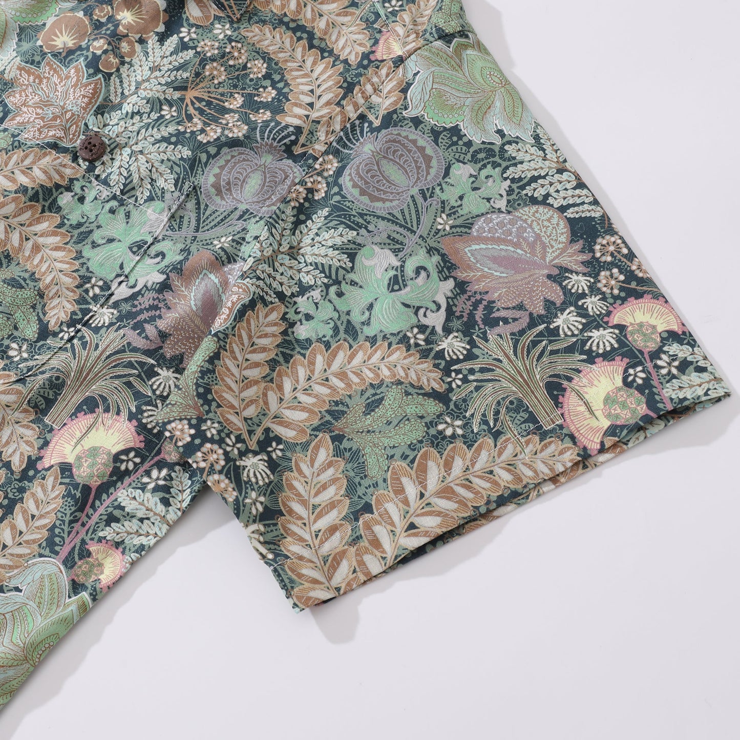 1950s Vintage Hawaiian Shirt For Men Lush Greenery Shirt Camp Collar 100% Cotton