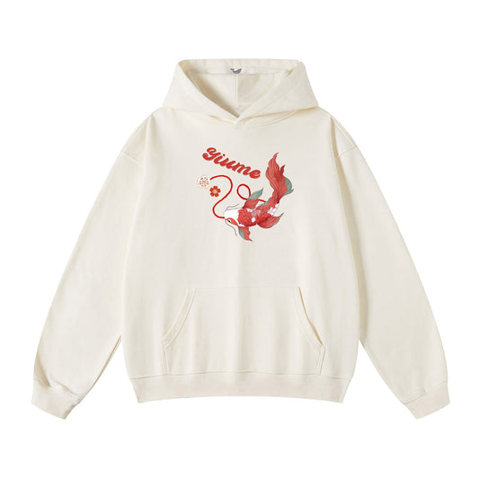 Hawaiian Hoodie For Men Red Carp Print Hoodie